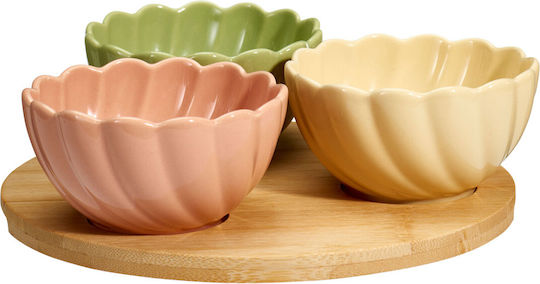 Ornorderieră Ceramică 3 Locuri Cu Suport Roz Ø20xÎ6cm