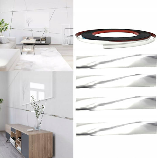 Bandă Decorativă Margine 0.6cm Pvc 6mm Crom 10 Metri Adezivă