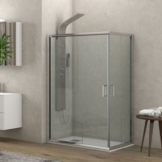 Karag New Flora 100 Shower Cabin for Shower with Sliding Door 110x70x180cm Clear Glass Cromo