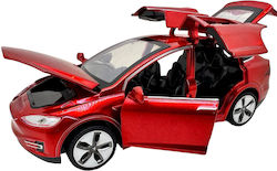 Replica Metalică Roșie Tesla Model X 1:32 Lumini Sunete Uși Falcon