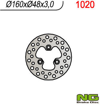 Ng Disc De Frână Partea Din Față Suzuki Ltr 450 2006-2012 160mm 3 Găuri