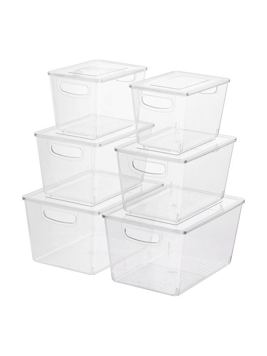 Navaris Kunststoff Aufbewahrungsbox mit Deckel Transparent 6 Stück