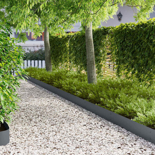 vidaXL Metallic Garden Hedge in Grey Colour 20cm x 1.03m 20 Pieces