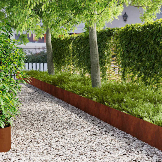 vidaXL Metallic Garden Hedge in Brown Colour 1.03m x 30cm 10 Pieces