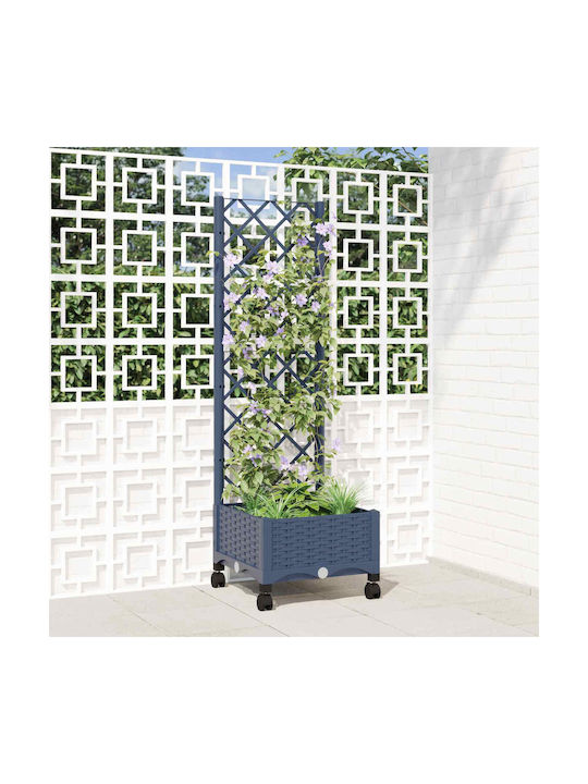 vidaXL Kunststoff Blumenkasten Blau Grau