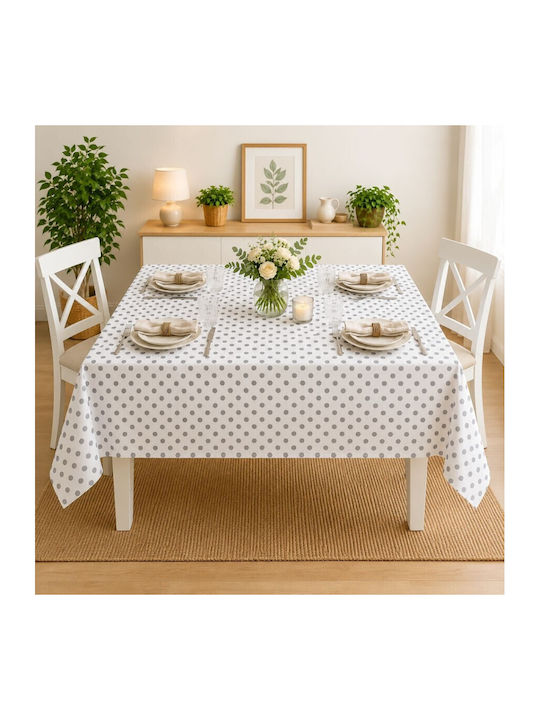 Pucioasa Cotton Tablecloth Grey Dots 140x180cm