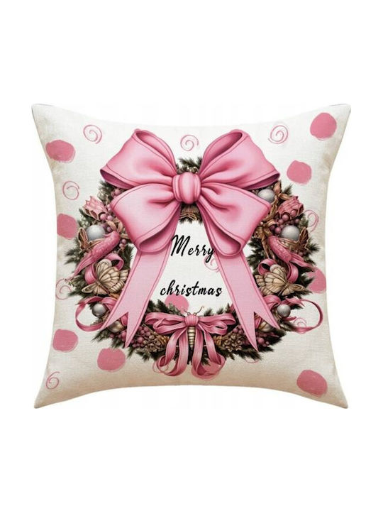 Ecarla Winter Christmas Pillowcase 45x45cm Wreath Pod120