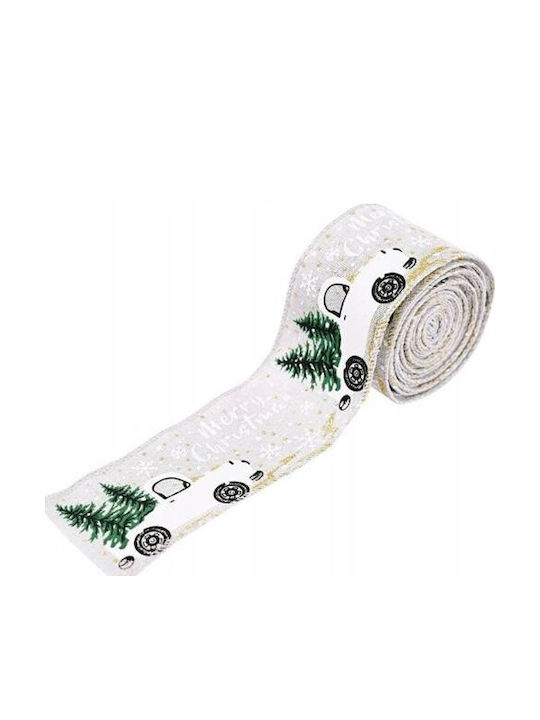 ecarla Christmas Illuminated Paper Beige Ribbon 500x5cm