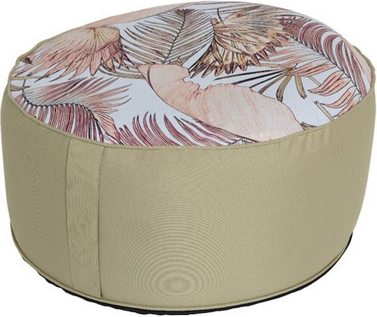 Bean Bag Stool Floral Beige 55x55x25cm