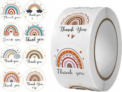 Ecarla Thank You Tape Stickers 25mm Rainbow Nnk10 500pcs