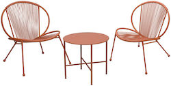 Outsunny Garten- und Outdoor-Möbelset Wohnzimmer 3 Stück Orange
