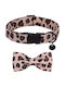 Adjustable Dog Collar Bow Leopard Pattern Size Xl