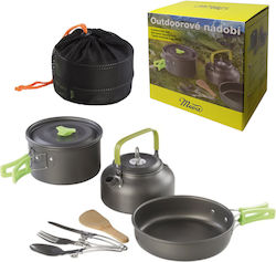 Camping Cookware Kettle Pot Pan Cutlery Set 2 People