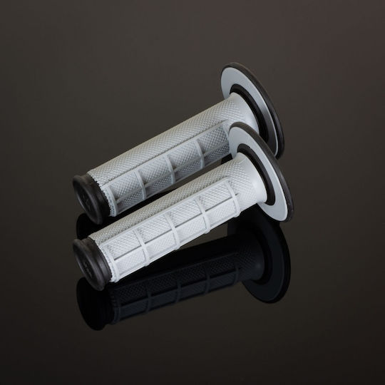 Renthal Mx Dual Compound 1/2 Waffle Grips Two-component Color Gray Black