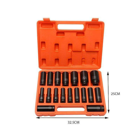 Impact Steckschlüssel Set 18 Stück 1/2″