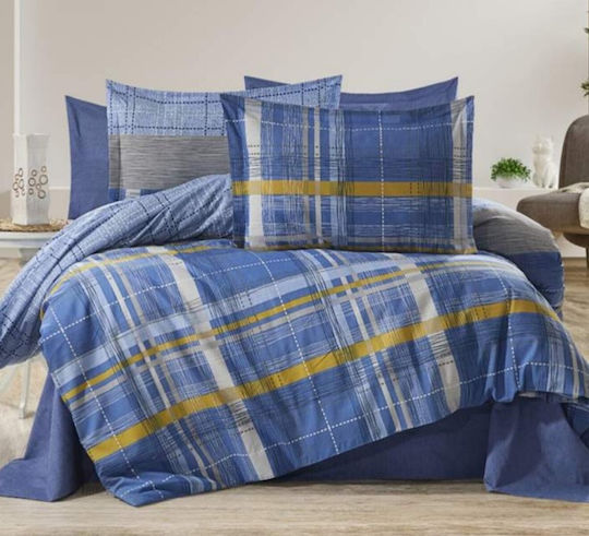 MayHome Σετ Πάπλωμα Μονό 160x240εκ. Polycotton Γεωμετρικό