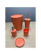 SteweHome Bathroom Accessory Set Plastic Pink 5 Pieces