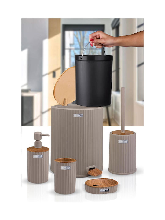 SteweHome Set Accesorii Baie Plastic Bej 5 Bucăți