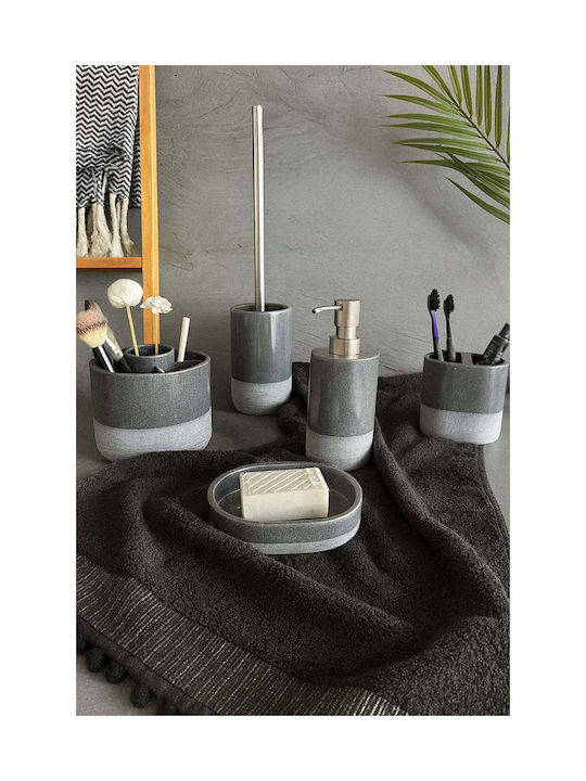 SteweHome SteweHome Badezimmerzubehör-Set Harz Graues 5 Stück SteweHome SteweHome Badezimmerzubehör-Set Harz Graues 5 Stück