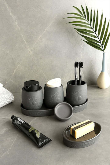 SteweHome Set Accesorii Baie Rășină Gri 5 Bucăți