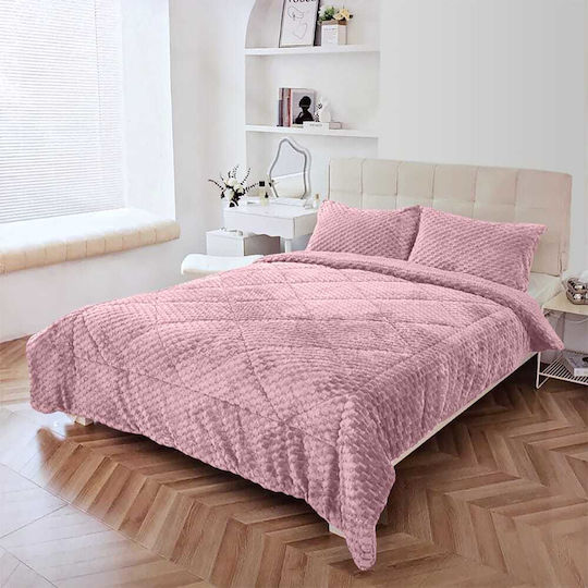 To megalo pazari Sherpa Comforter Set Super Double 220x240 cm Rotten Apple 3 Pieces