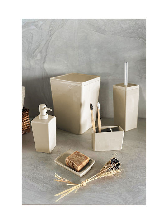 SteweHome Bathroom Accessory Set Plastic Beige