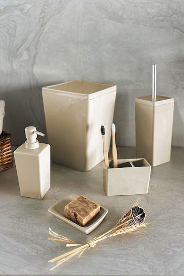 SteweHome Set Accesorii Baie Plastic Bej