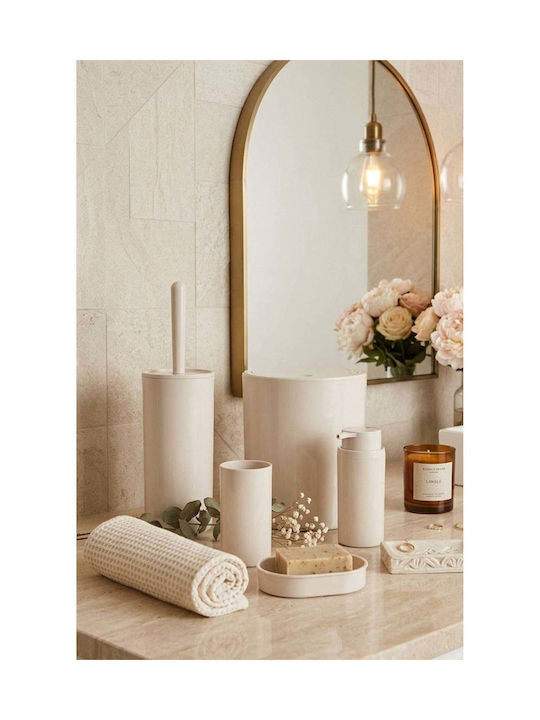 SteweHome Bathroom Accessory Set Plastic Beige 5 Pieces