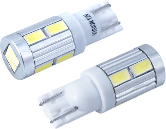 W5w Lămpi Auto Led T10 12v 6000k Alb Rece 10x Smd Canbus Vision