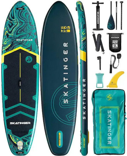 Skatinger Prana Надуваема SUP Дъска с Дължина 3.5m Зелена