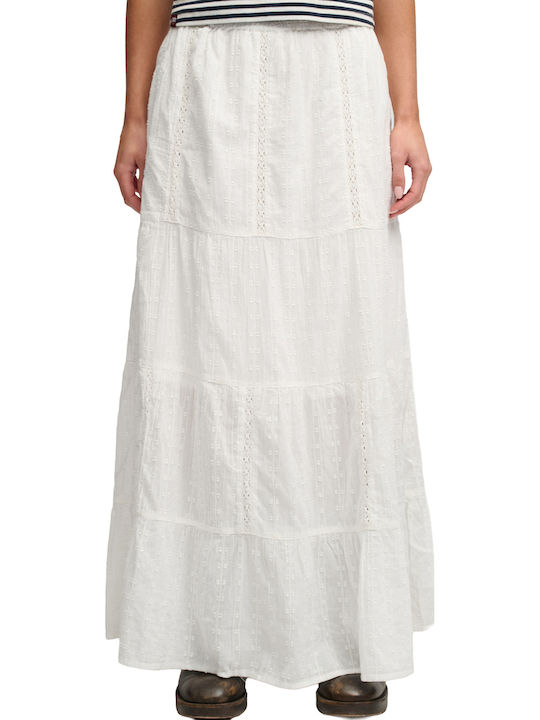 Superdry Maxi Φούστα Desert Bone Off White
