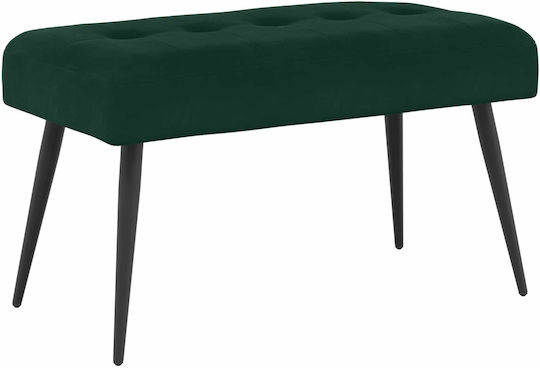 Taburet Tapițat cu Catifea Verde Închis 80x40x46cm