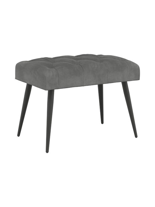 Bench Stool Upholstered with Dark Grey Velvet 60x40x45cm
