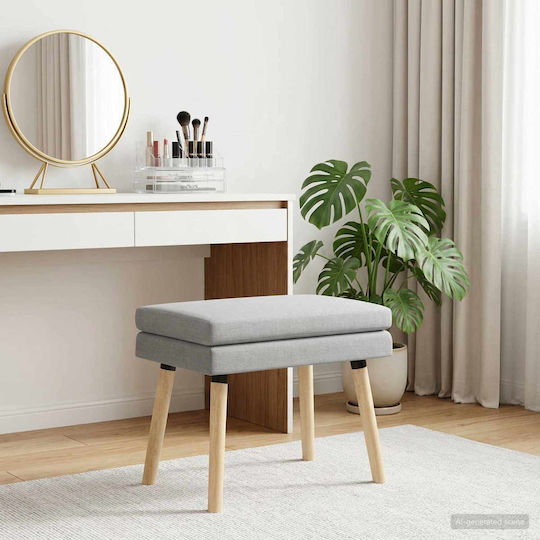 Fabric Upholstered Bench Stool Light Grey 60x40x46cm