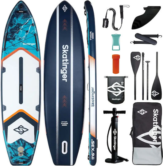 Skatinger Thor Aufblasbare SUP Board mit Länge 3,5 m Blau