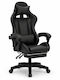 Gaming Stuhl aus Künstlichem Leder mit Fußstütze Schwarz
