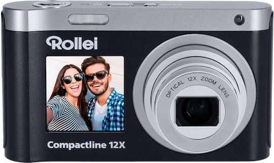 Rollei Compactline 12X Компактен Фотоапарат 64MP Оптично Увеличение 12x Черен