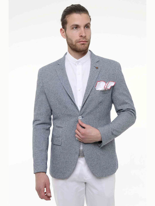 Sommer Herrenanzugsjacke mit Schlanke Passform Frühling/Sommer 7-302-20Blau
