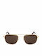 American Optical Unisex Sunglasses with Gold Frame and Brown Lens