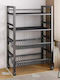 Metallic Kitchen Trolley Black 98x60x32cm
