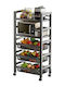 Kitchen Trolley Metallic Black 122x50x32cm