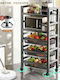 Kitchen Trolley Metallic Black 122x60x32cm