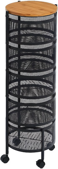 Estia Bamboo Essentials Τρόλεϊ Μεταλλικό 5 Θέσεων Μαύρο