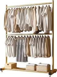 Rolling Floor Hanger Made of Metal Gold Rolling Floor Hanger Made of Metal Gold