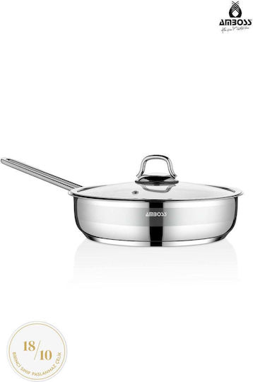 SteweHome Doppelt Rostfreier Stahl Pfanne mit Deckel 22cm