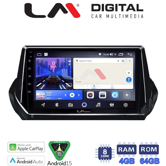 LM Digital Ηχοσύστημα Αυτοκινήτου για Peugeot 2008 / 208 2012 (Bluetooth/USB/WiFi/GPS/Apple-Carplay/Android-Auto)