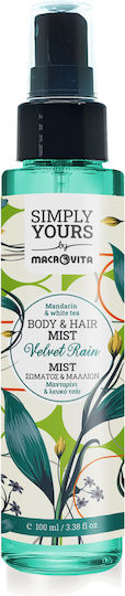 Macrovita Simply Yours Mist Σώματος Μαλλιών Velvet Rain Mανταρίνι Λευκό Τσάι 100ml