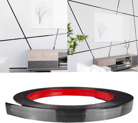 Decorative Black Trim Strip 1.2 Cm Pvc 12mm 10 Meters Self-adhesive