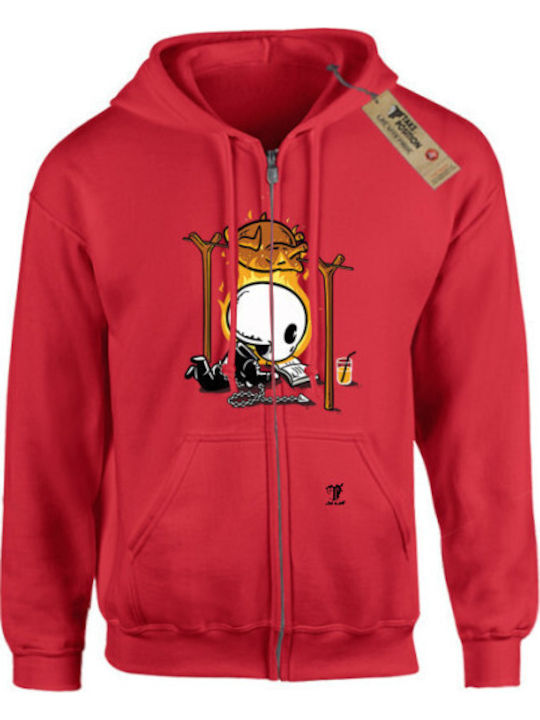 Takeposition Printed Blouse Adult Hoodie Red