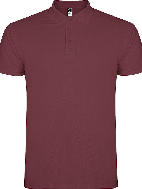 Roly Star Polo Short Sleeve Blouse Dark Red